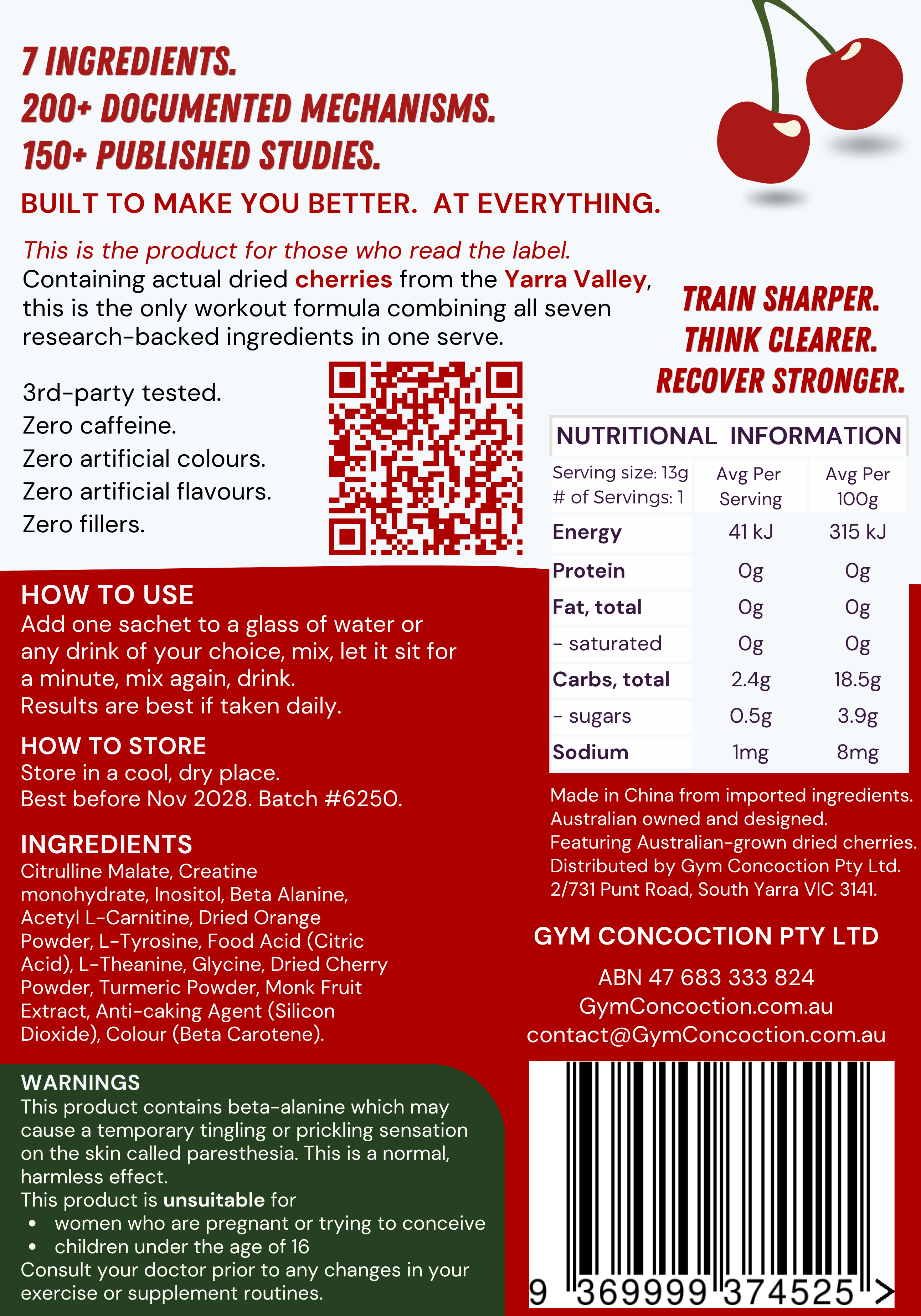 COMING SOON: Daily Energy Formula - VIC Cherry Flavour (Travel Sachet)