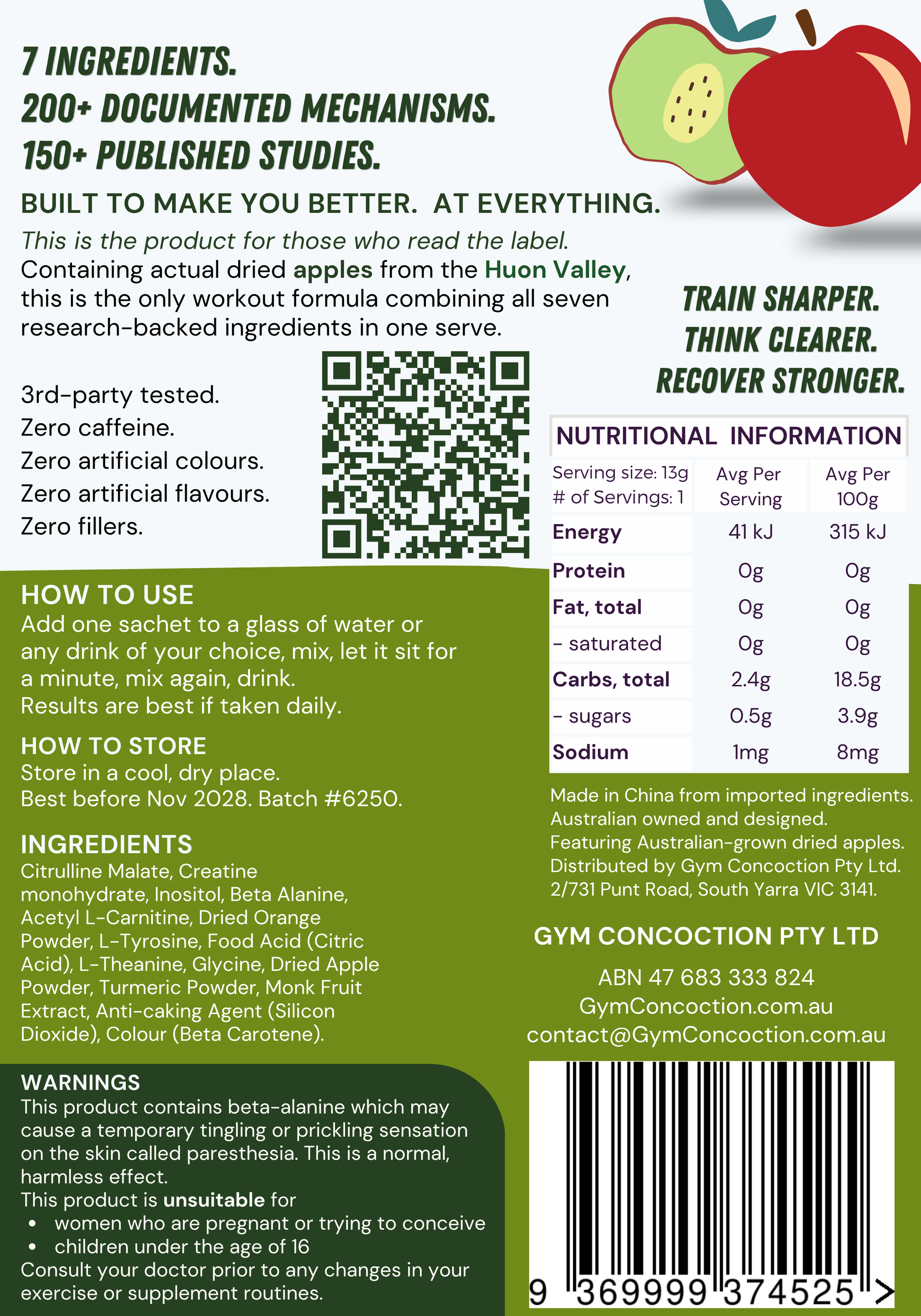 COMING SOON: Daily Energy Formula - TAS Apple Flavour (Travel Sachet)